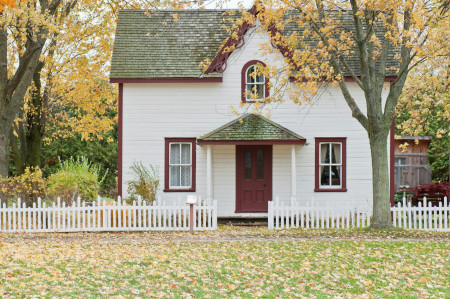 Beige Bungalow House